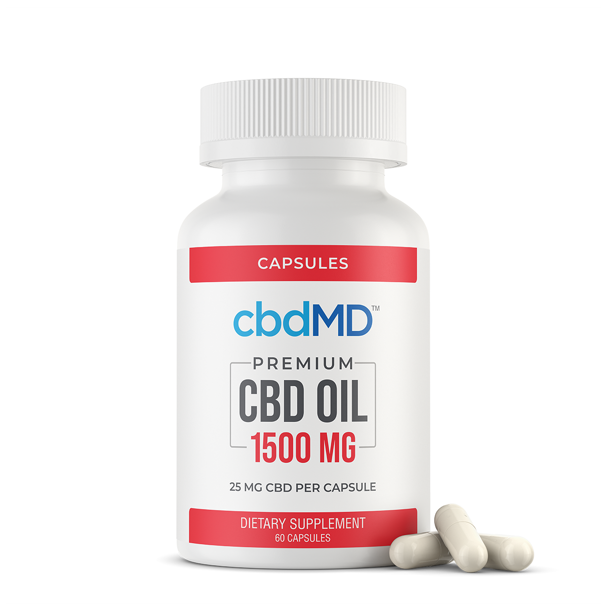 CBD oil capsule bottle - 1500mg